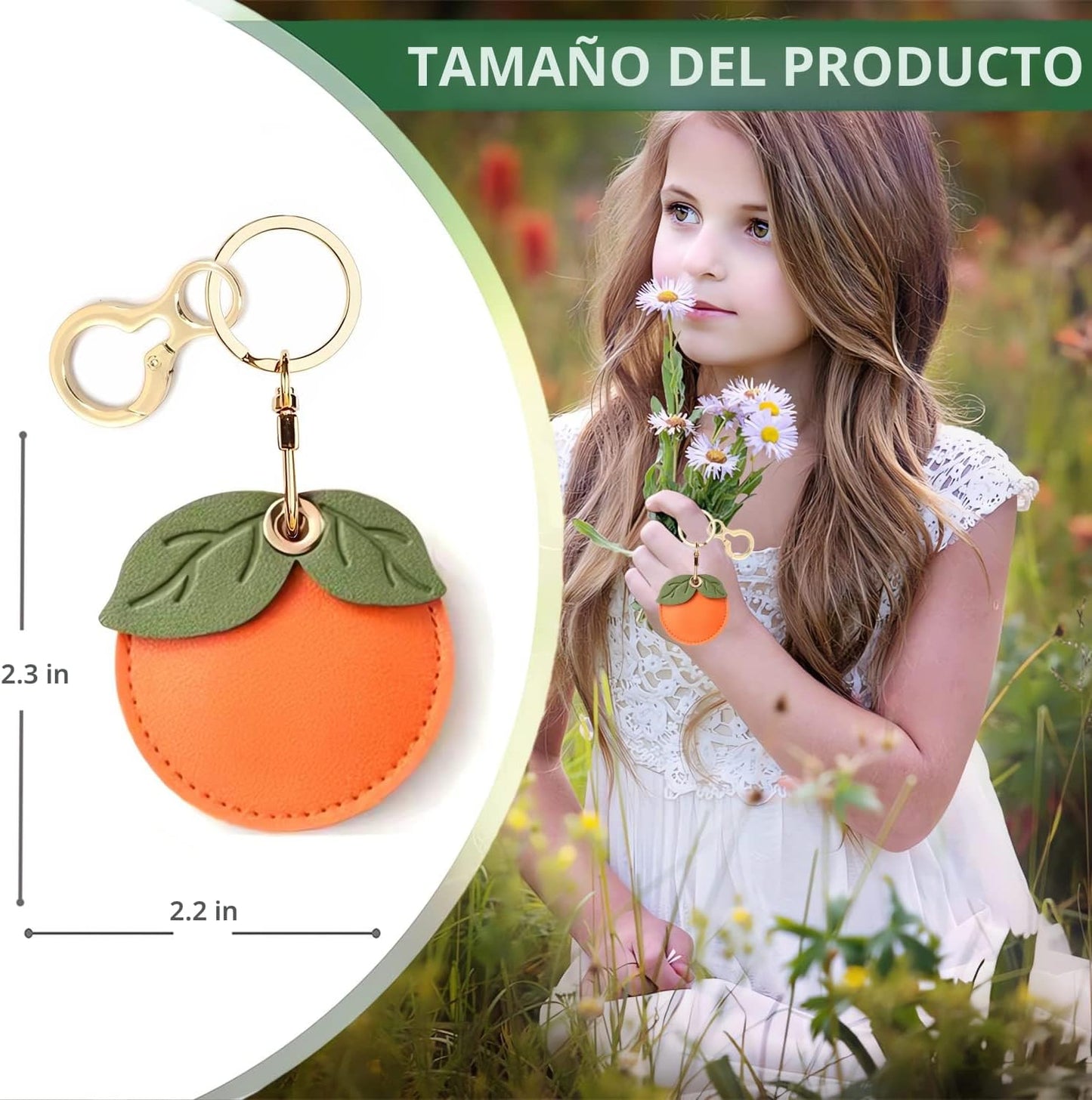 Funda llavero cuero para AirTag rastreador GPS