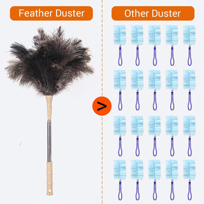 Plumero extensible 47pulg plumas avestruz para techos altos y hogar