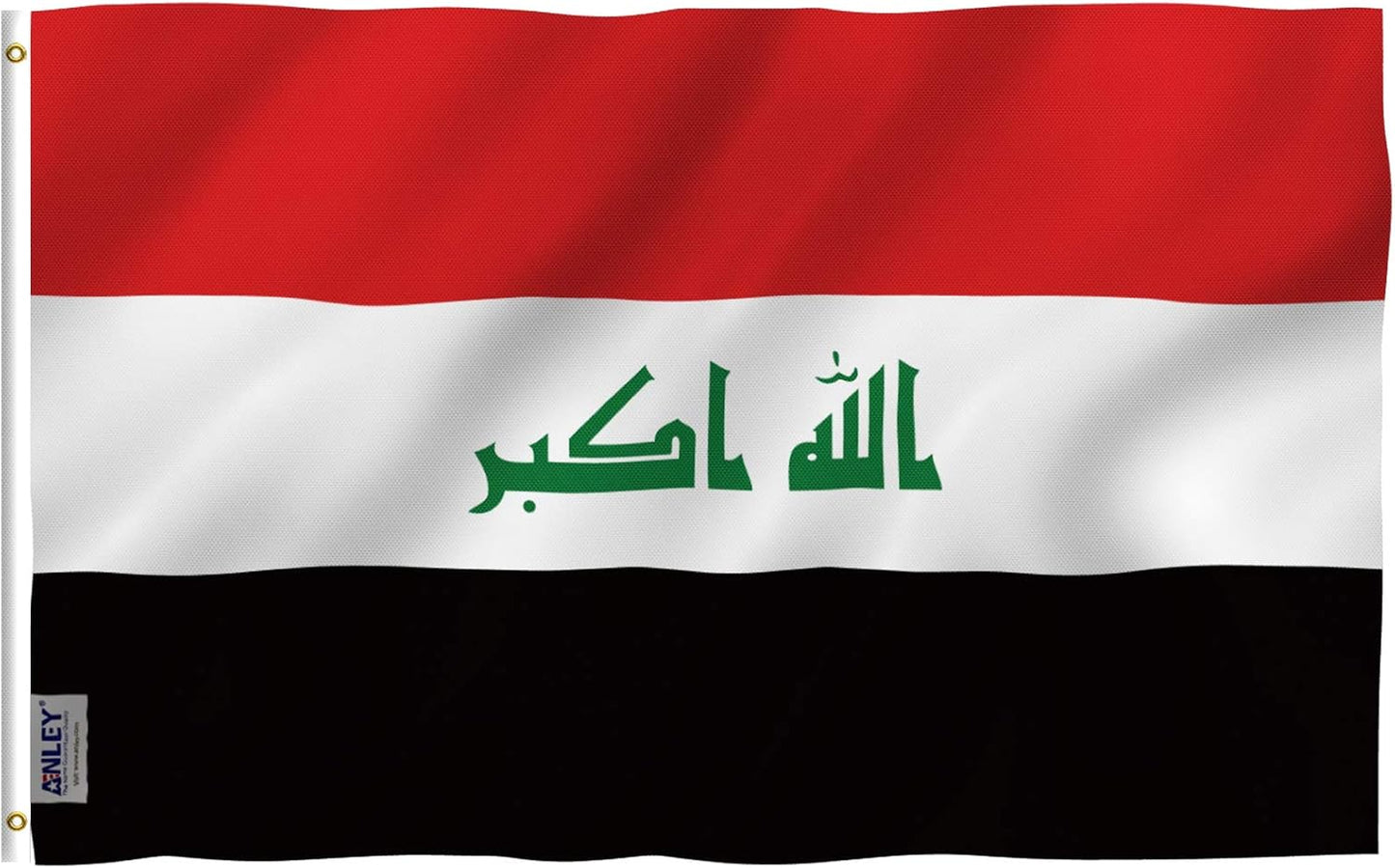 Bandera Irak 3x5ft poliéster cabecera lona doble costura