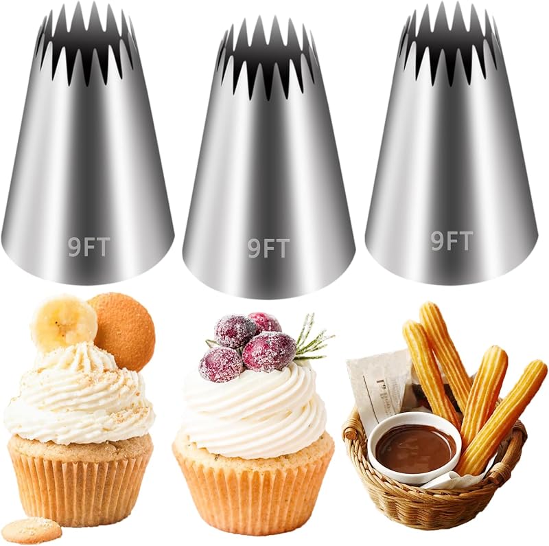 3 Puntas Tuberías 9ft para Decoración de Pasteles y Cupcakes