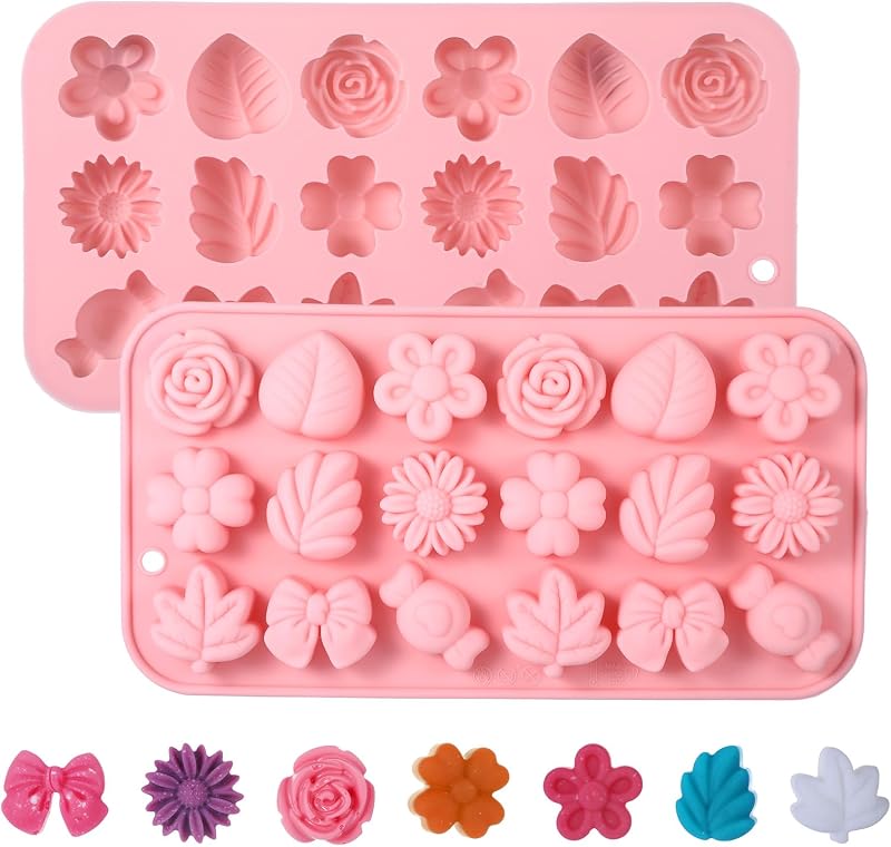 2 Moldes Silicona Dulces Margaritas Hielo Galletas