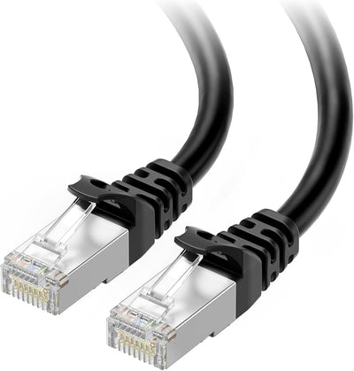 Cable Ethernet blindado Cat 6A 10Gbps 50pies Negro