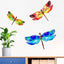 Decoración pared libélula metal para jardín y sala 3uds