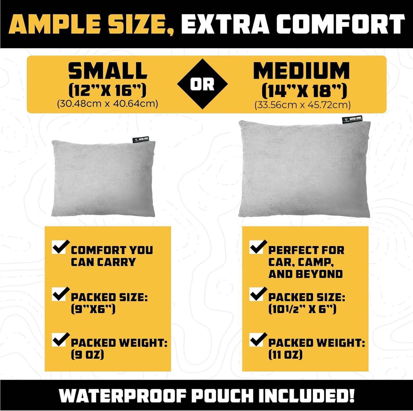 Almohada viscoelástica lavable camping viaje