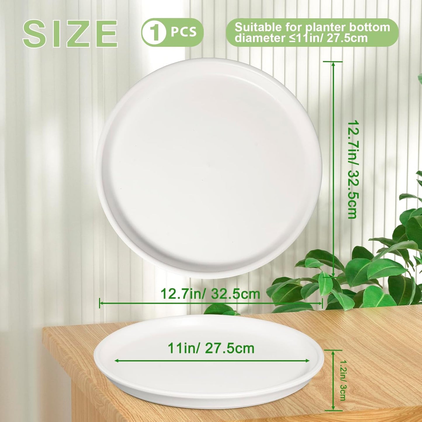 Platillo cerámica para plantas 12" bandeja goteo