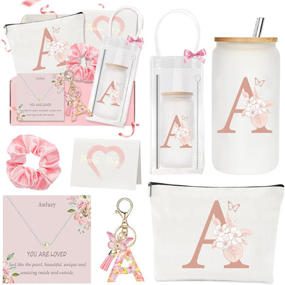 9 Pzas Regalos Personalizados para Mujer Taza Vidrio Inicial