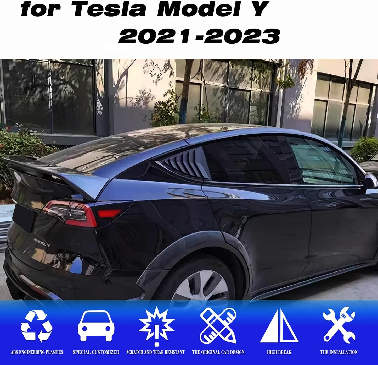 Cubierta ventana trasera Tesla Model Y 21-25 fibra carbono