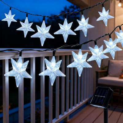 50 Luces LED Solares Estrella Parpadeantes Impermeables