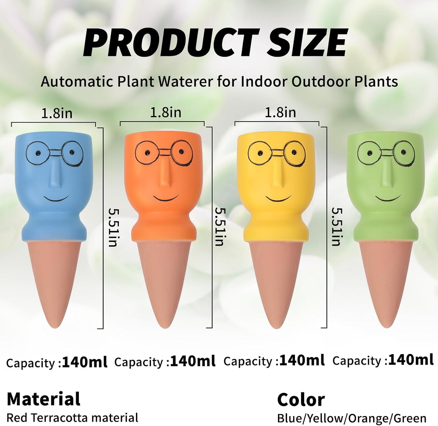 Picos riego automático terracota set 4 para plantas