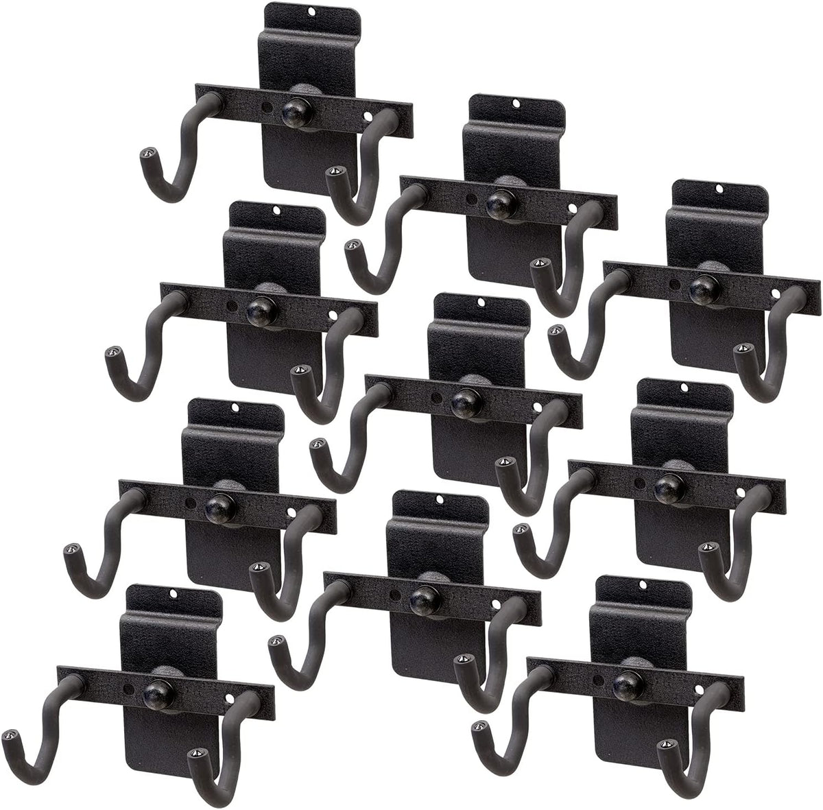 10 Ganchos para Slatwall 3pulg Estante Negro Táctico