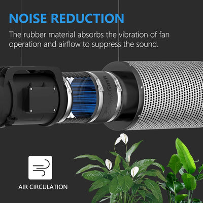 4 Accesorios Reducción Ruido Silicona para Tubos PVC 4pulg HVAC