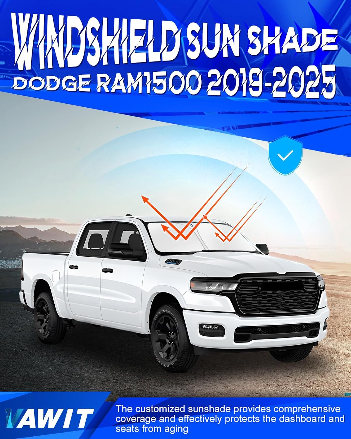 Parasol parabrisas Dodge Ram 1500 19-26 plegable UV