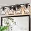 Lámpara baño 4 luces moderna negra mate para espejo cocina