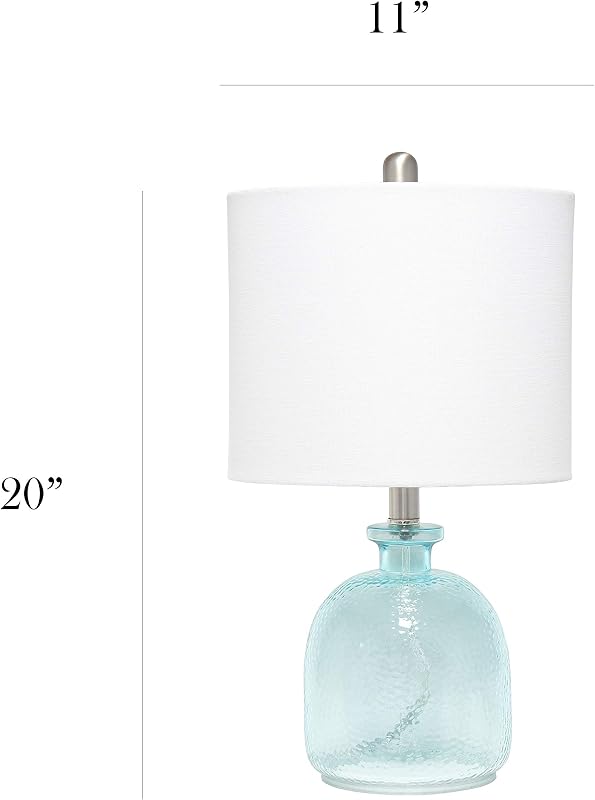 Lámpara mesa cristal texturizado azul claro set 4