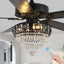 Ventilador techo cristal luces control remoto 52pulg