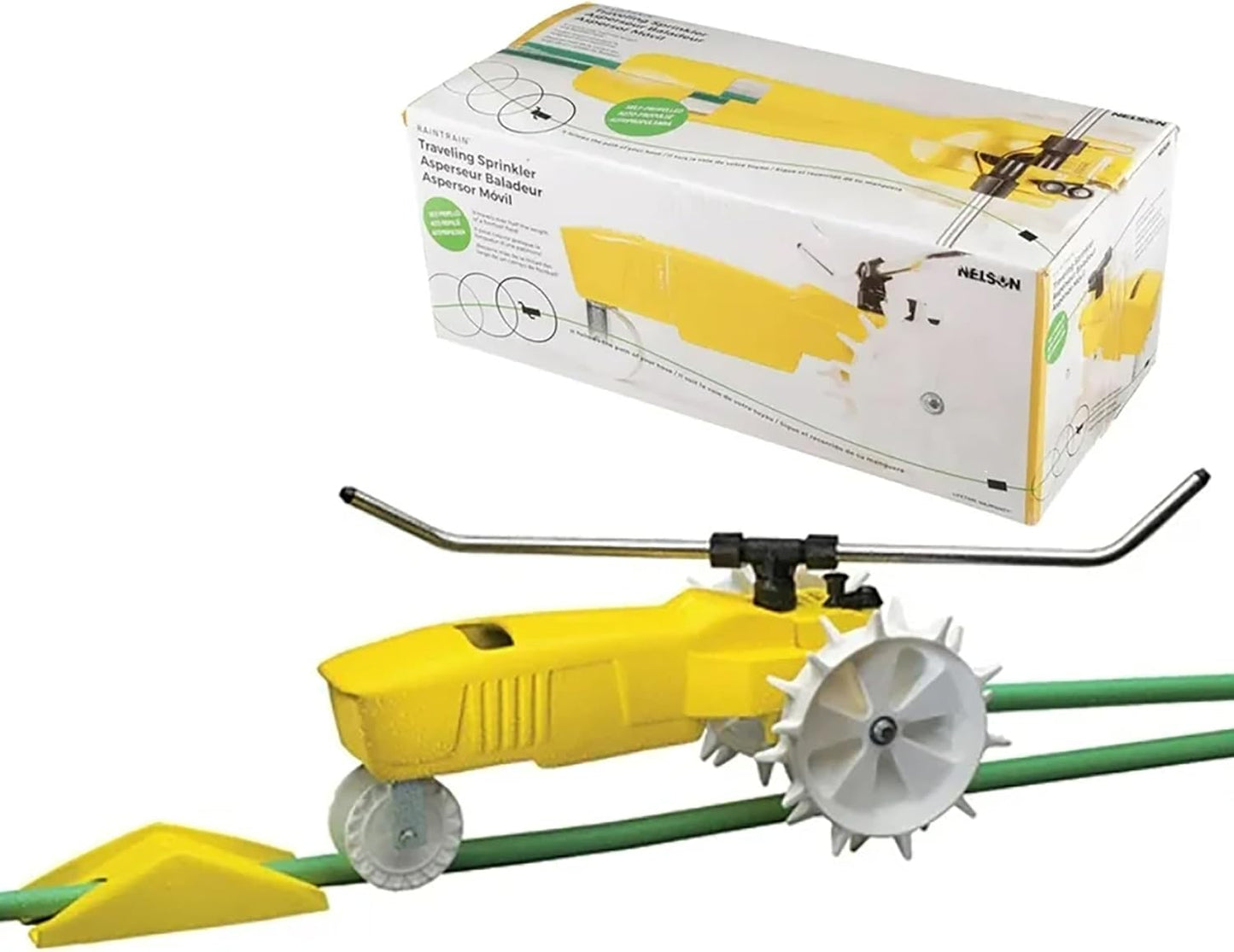 Aspersor hierro fundido 13500ft2 jardín patio automático amarillo