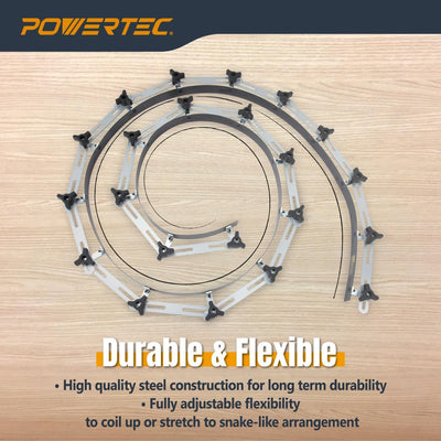 Regla plantilla curva flexible 107pulg madera acero