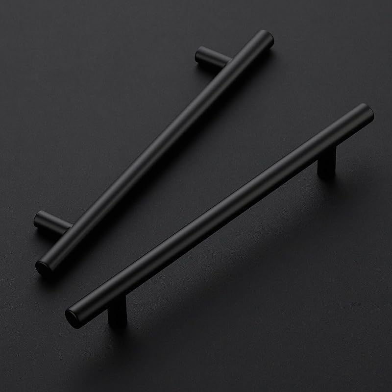 Manijas acero inox negro mate 8-13/16" para cajón cocina