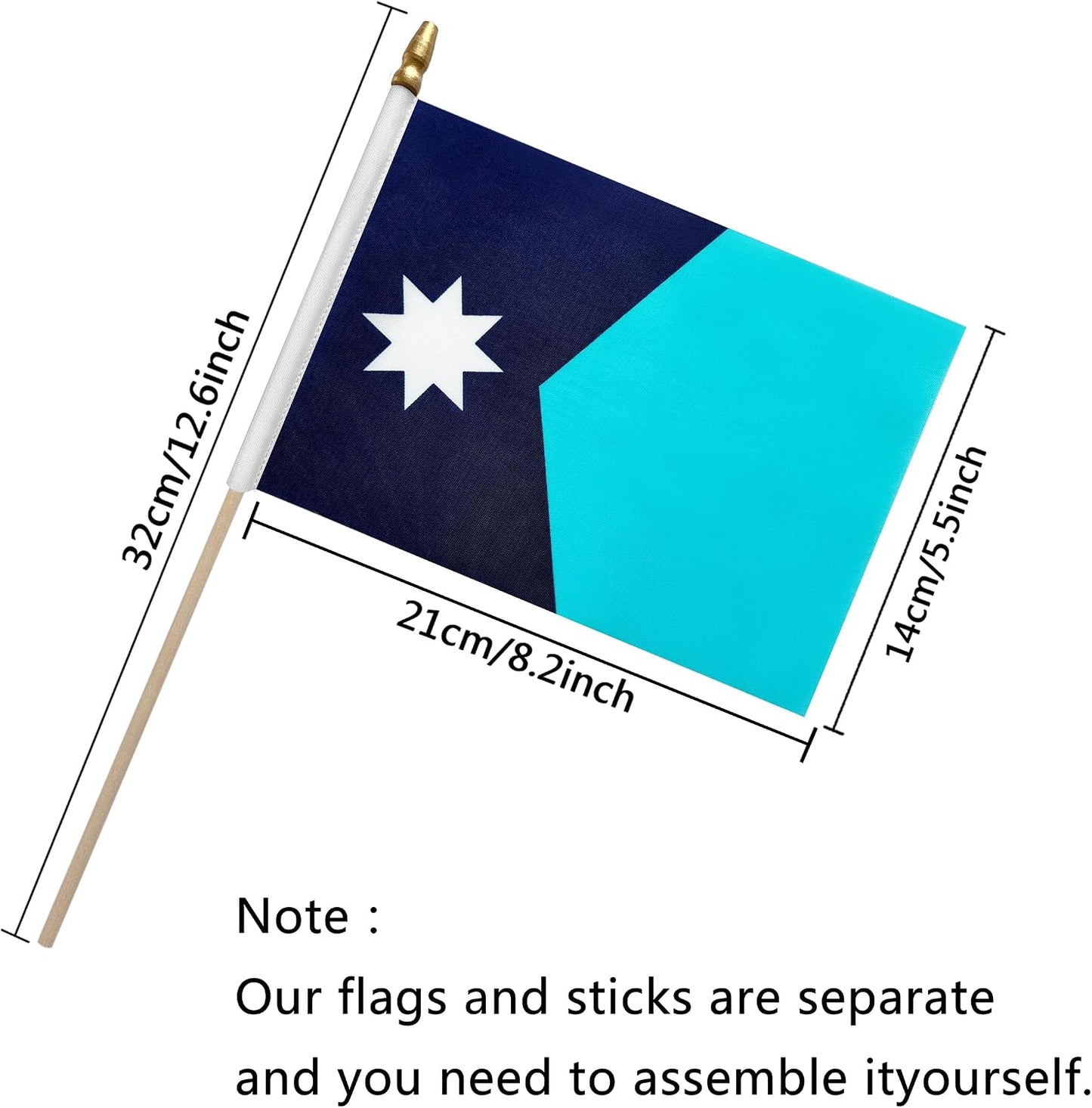 Bandera Minnesota MN en madera 5x8 pulg 12 Pzas