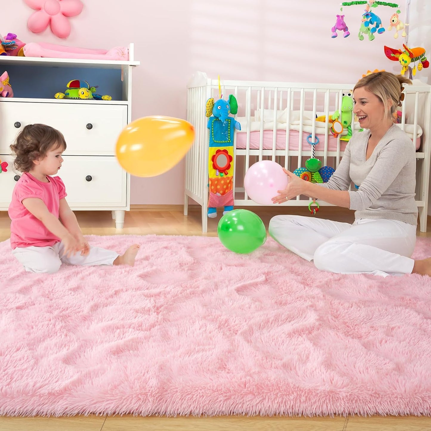 Alfombras rosas ultrasuaves para dormitorio 4x6ft sala de estar