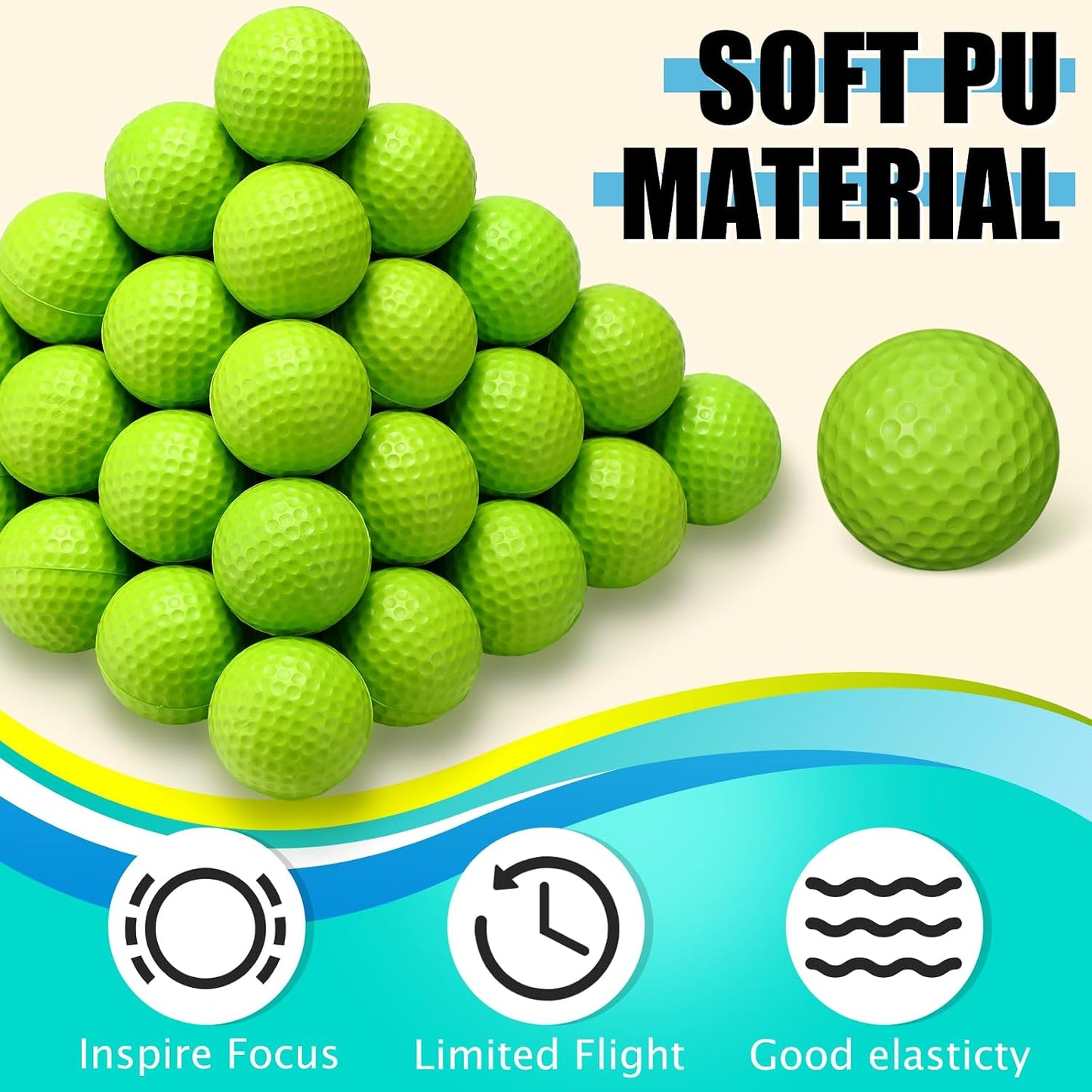 200 Pelotas Espuma Entrenamiento Golf Interior Patio
