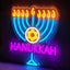Letrero neón Hanukkah decoración hogar estrella David