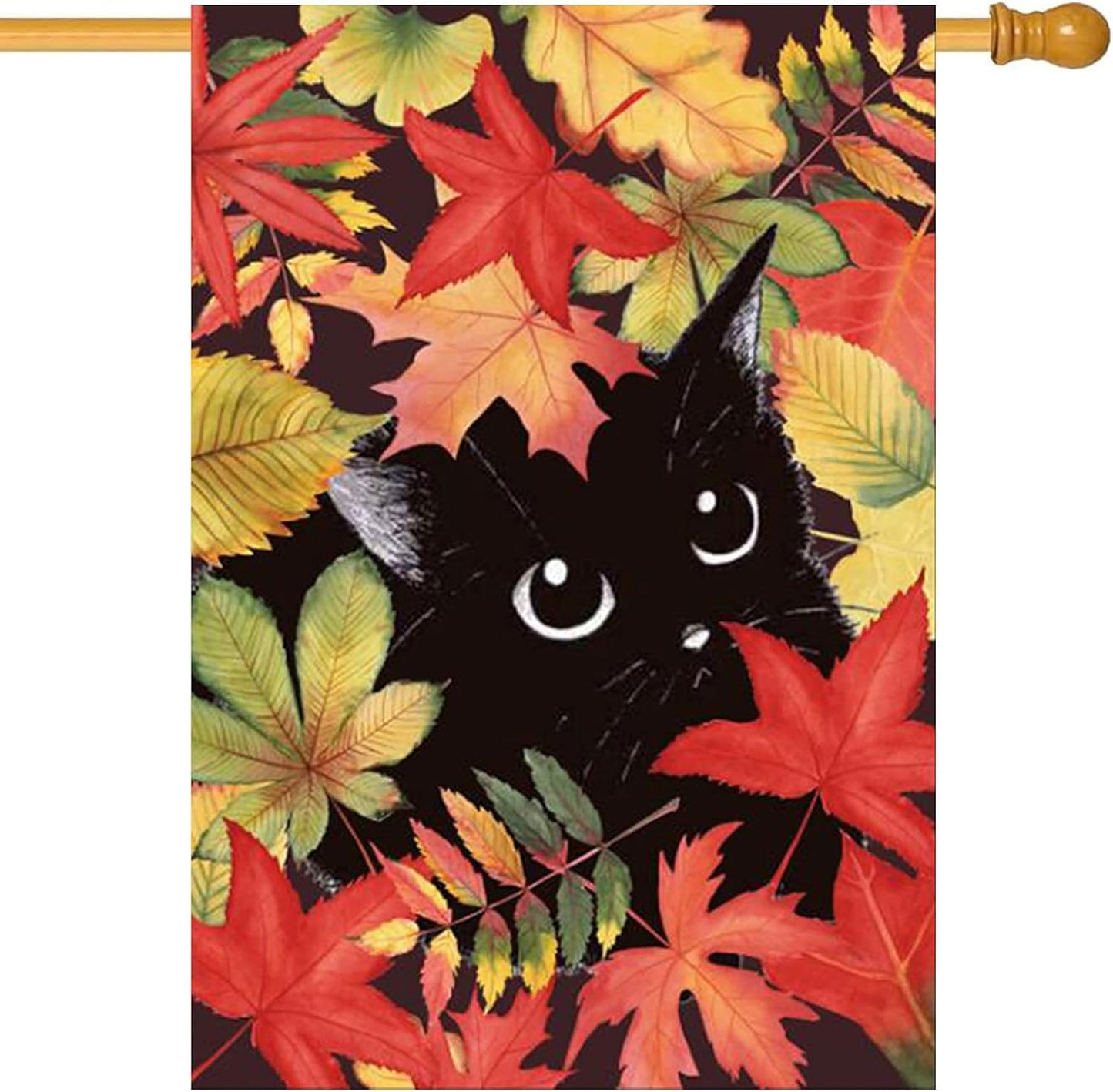 Bandera doble cara hojas arce otoño 28x40pulg