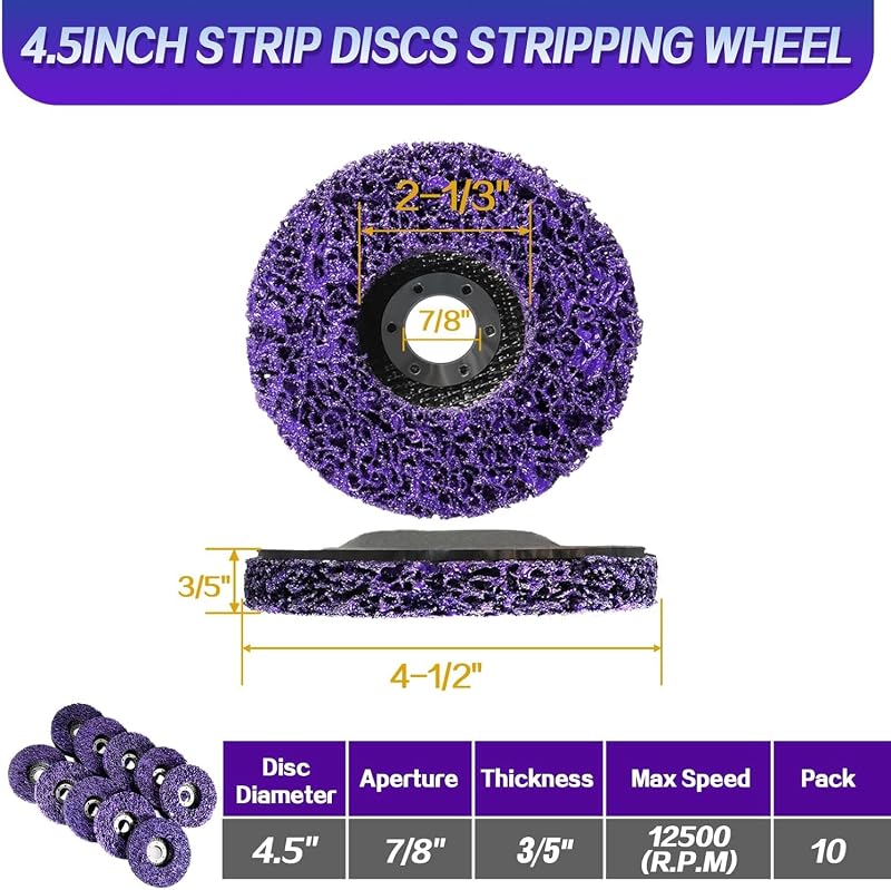 Rueda pelado discos 4.5pulg pack 10 discos molienda angular