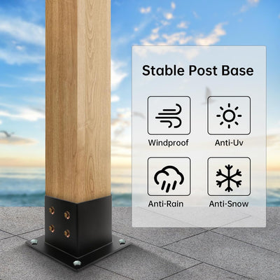 Base poste 8 Pzas acero grueso anclaje valla 3.5x3.5
