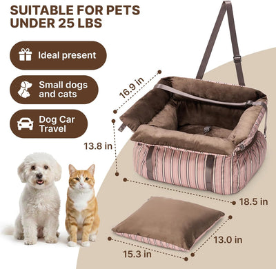 Asiento automóvil perro pequeño cama azul suave desmontable