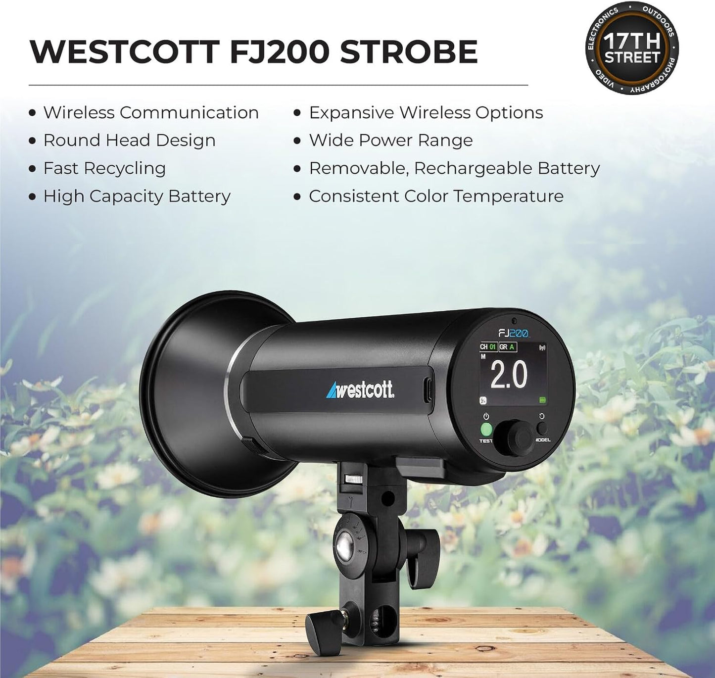 Luz estroboscópica de bolsillo con soporte y tarjeta 64GB
