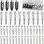 Pinzas pelo mujer 44 pzas pico pato metal plateado negro