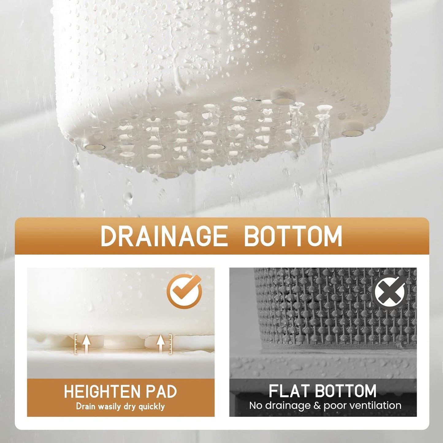 Cesta portátil para ducha plástico asa gris