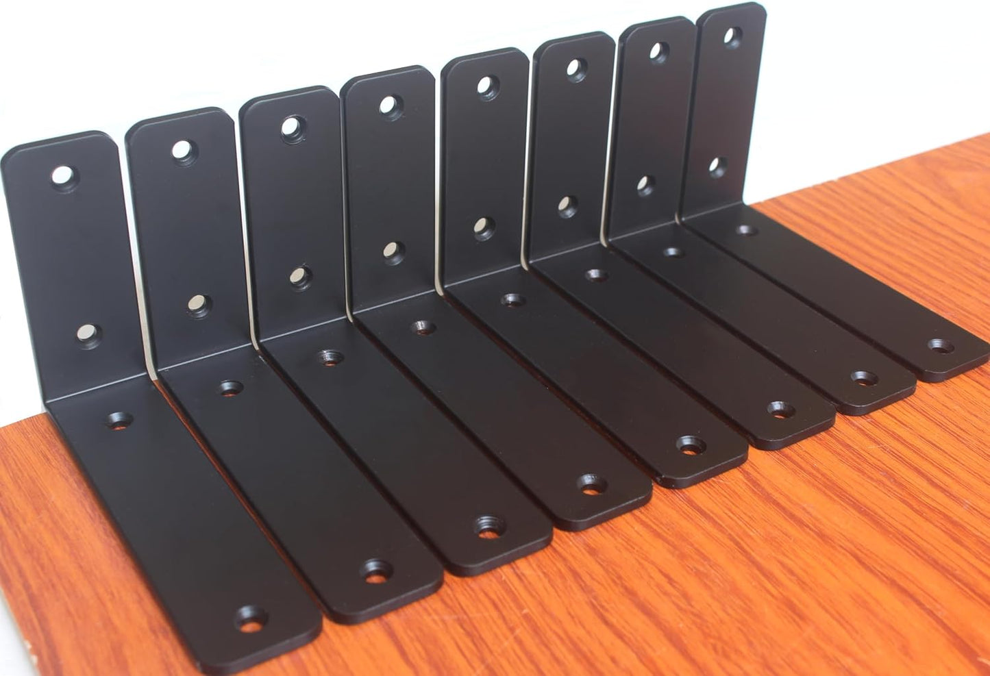 10 Soportes Hierro Negro 6x4x1.5pulg para Estante Flotante