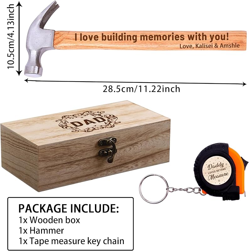 Set martillo llavero cinta métrica regalo papá