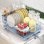 Estante platos azul cocina con soporte utensilios