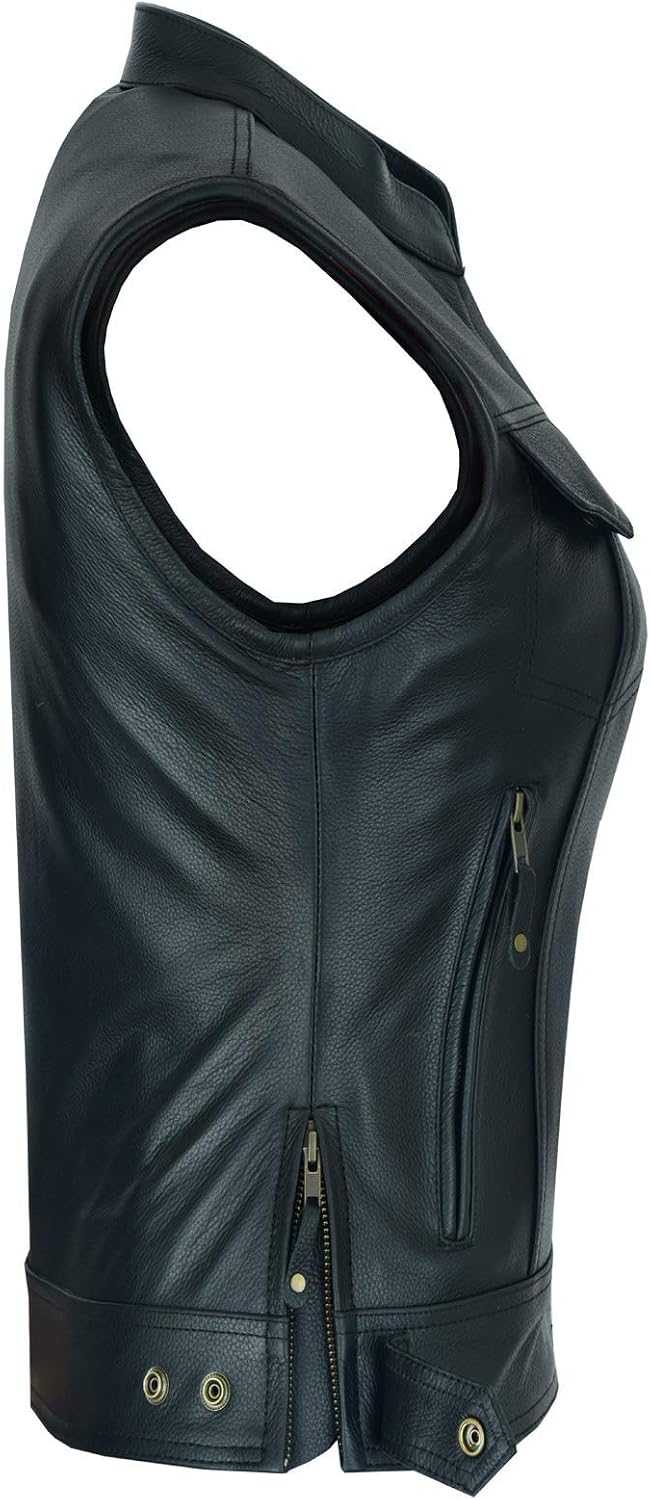 Chaleco cuero grueso suave estilo club mujer