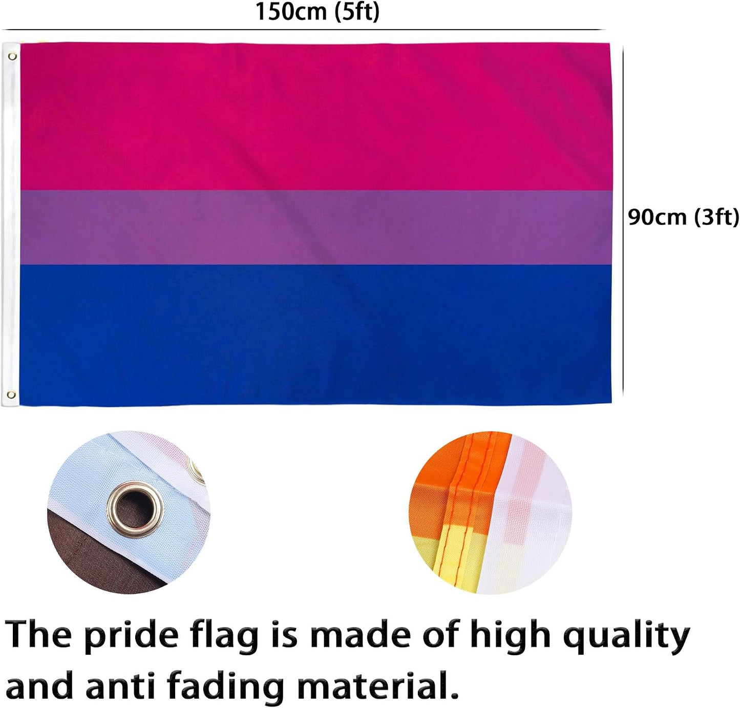 Bandera Orgullo Bisexual 3x5ft para Exteriores