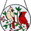 Atrapasoles cardenal vitrales decoración para ventana