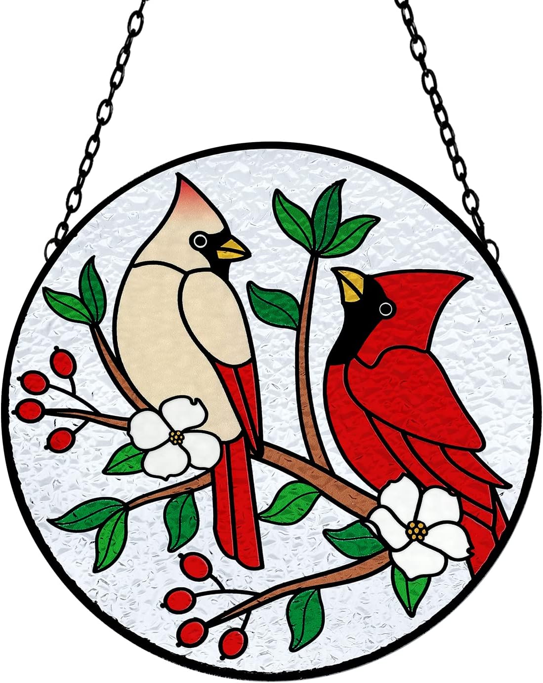 Atrapasoles cardenal vitrales decoración para ventana