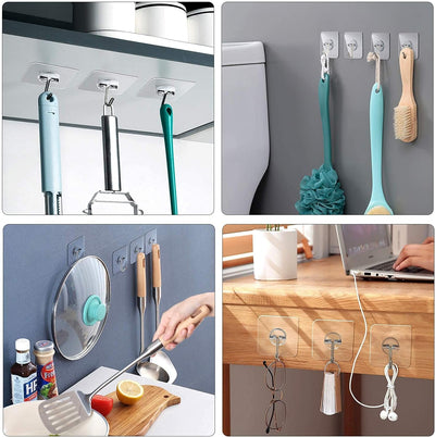 Ganchos pared y techo 10uds 13lb transparentes cocina baño