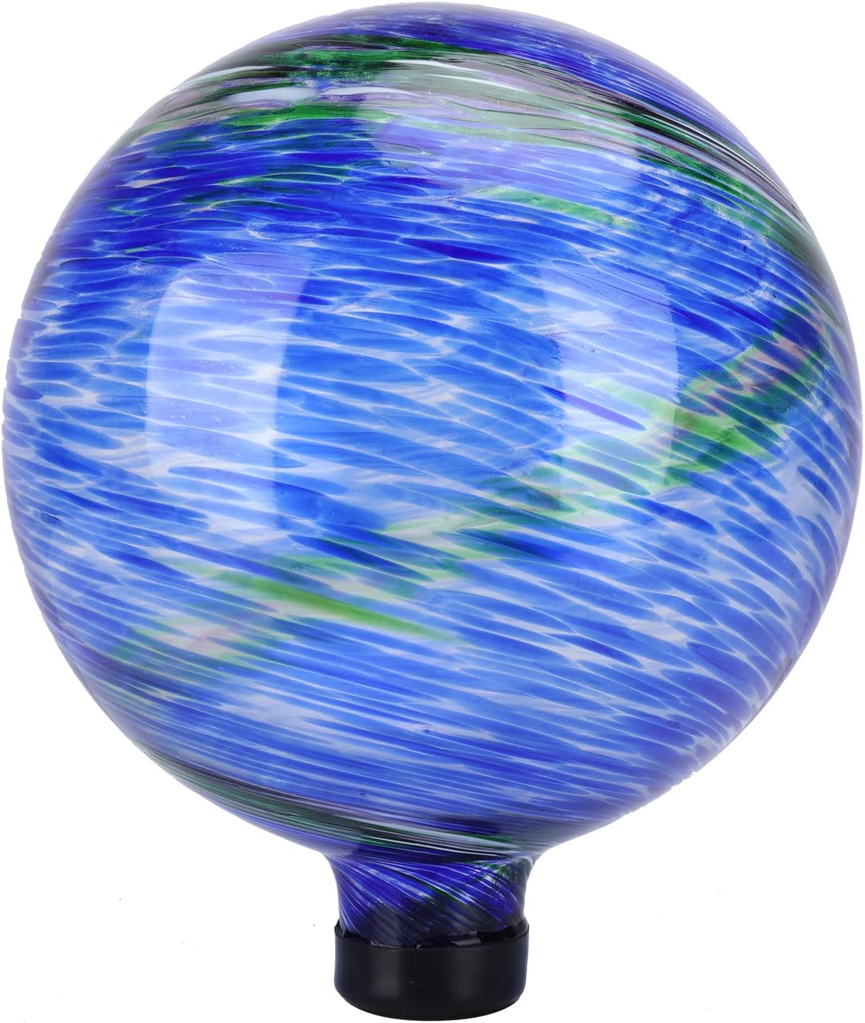 Globo cristal esfera remolino pintado azul y verde 10pulg