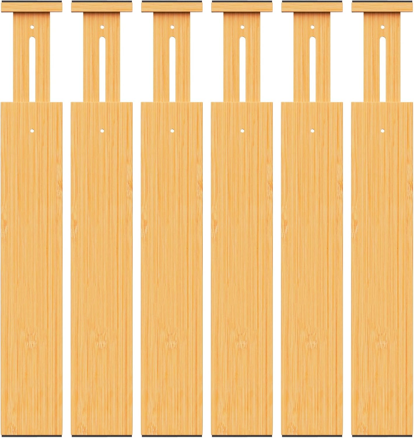 Separadores cajones bambú 2.56" 17-21.8" 6 Pzas