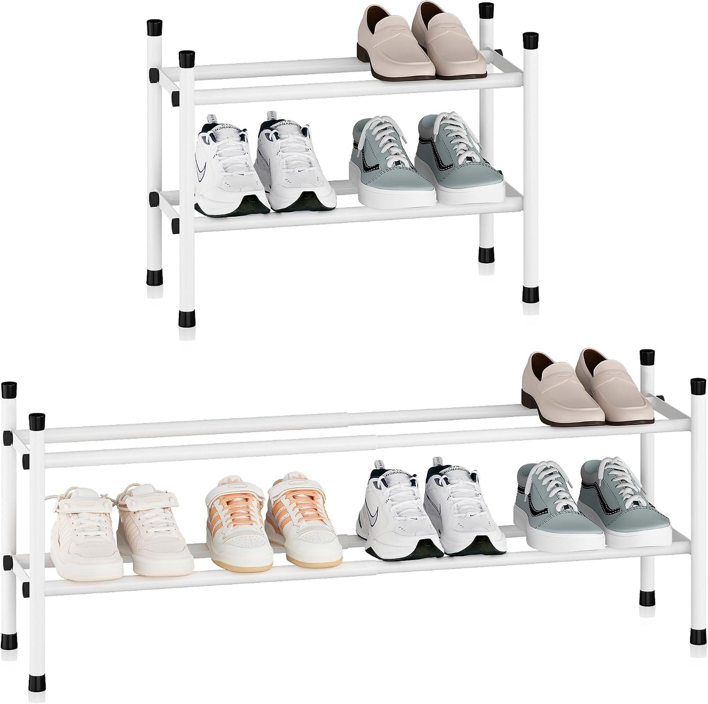 Estante zapatos ajustable de metal apilable 8 pares