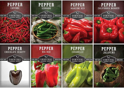 Colección 8 semillas pimiento no transgénicas para jardín