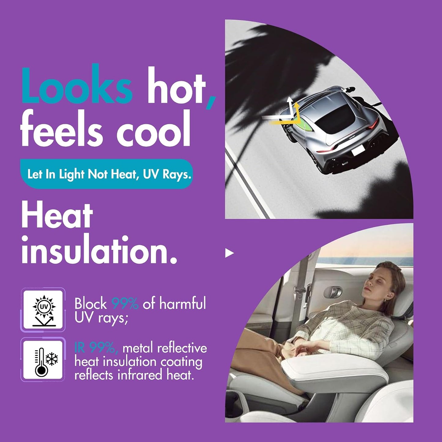Película ventanas auto 60% VLT 99% UV infrarrojos bloqueo calor