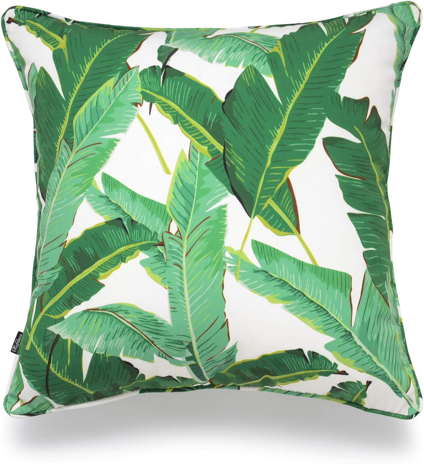 Funda almohada decorativa lona verde selva 18x18"