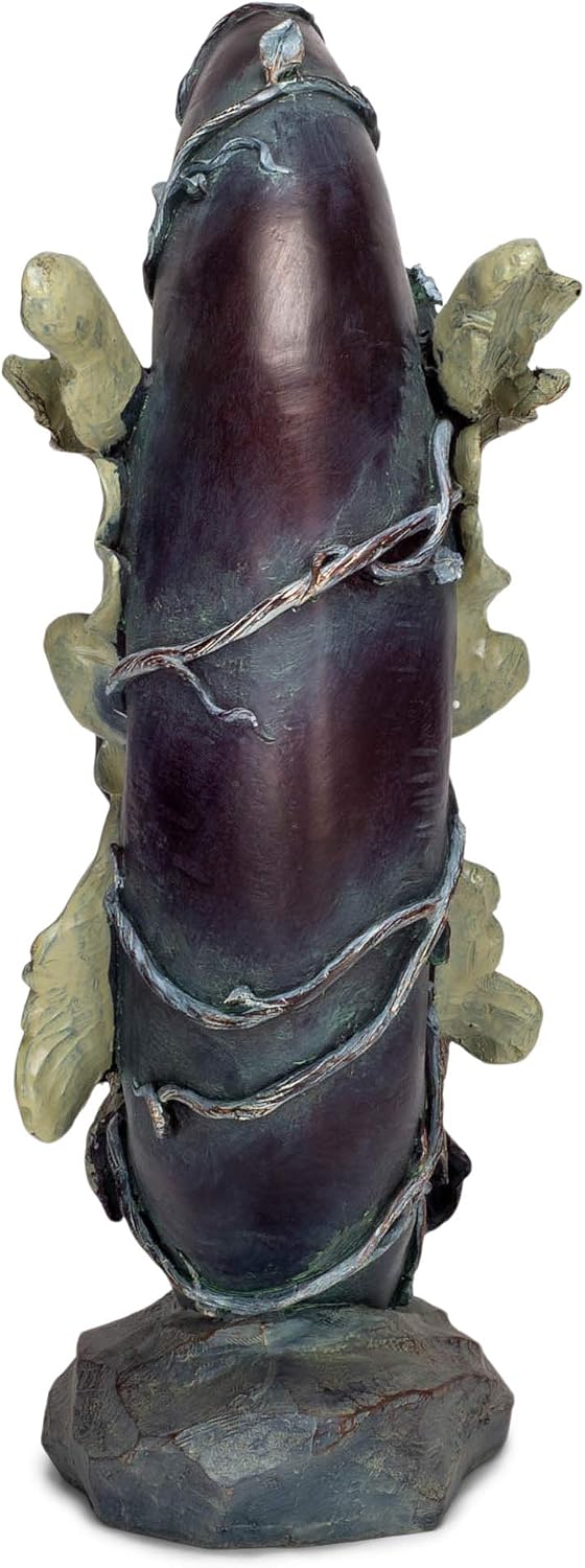 Figura poliresina 19.75pulg tono bronce y marfil hada luna