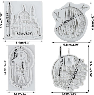 Molde de silicona de castillo de princesa para fondant y decoración de pasteles