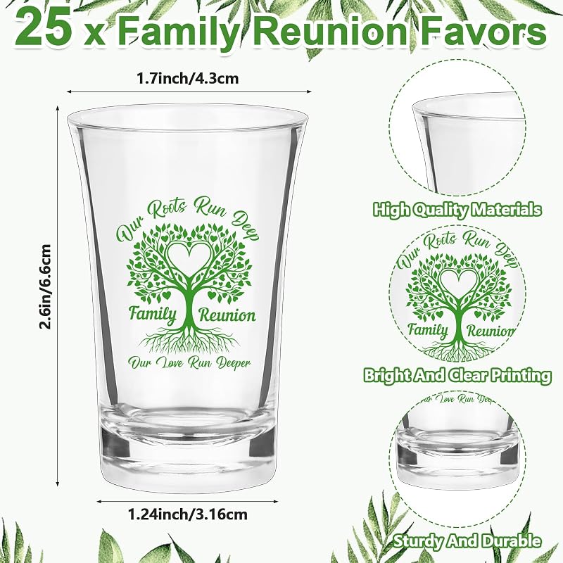 Set 25 vasos chupito acrílico transparente para árbol genealógico